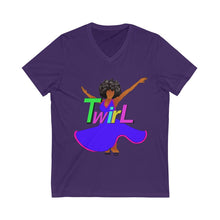 Load image into Gallery viewer, TWIRL Unisex Jersey Short Sleeve V-Neck Tee
