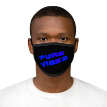 Load image into Gallery viewer, PURE VIBEZ Blue Lettering Mixed-Fabric Face Mask
