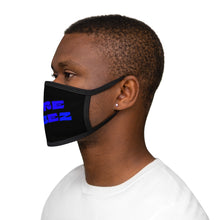 Load image into Gallery viewer, PURE VIBEZ Blue Lettering Mixed-Fabric Face Mask

